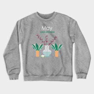 May Birth Flowers Crewneck Sweatshirt